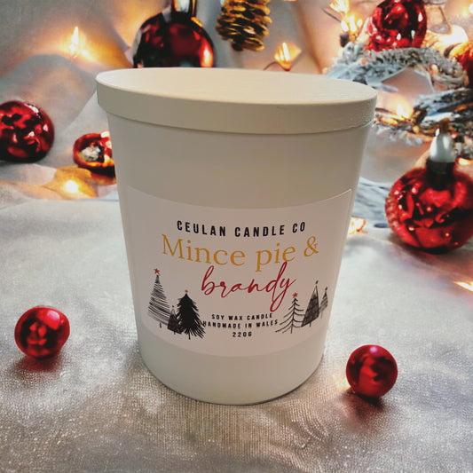 Mince pie & brandy soy wax candle