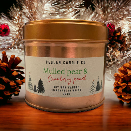 Mulled pear & Cranberry Punch soy wax candle