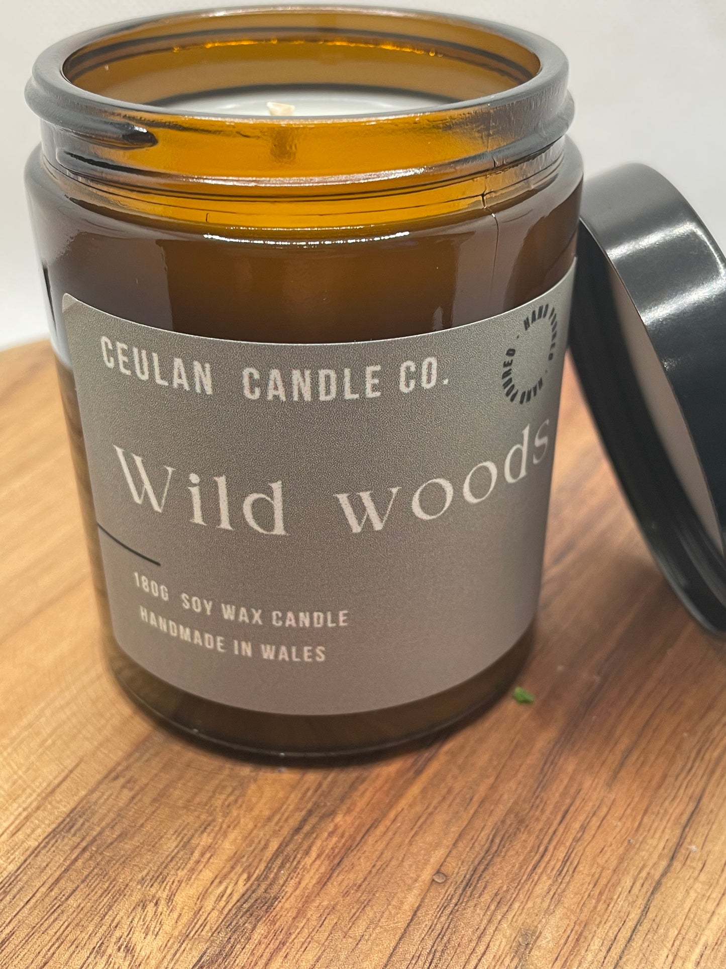 Wild woods soy wax candle.